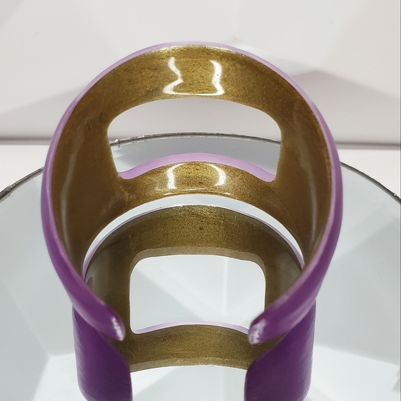 ALEXIS BITTAR Vintage & Rare Lavender Lucite Carved Cuff Bracelet - Picture 5 of 5